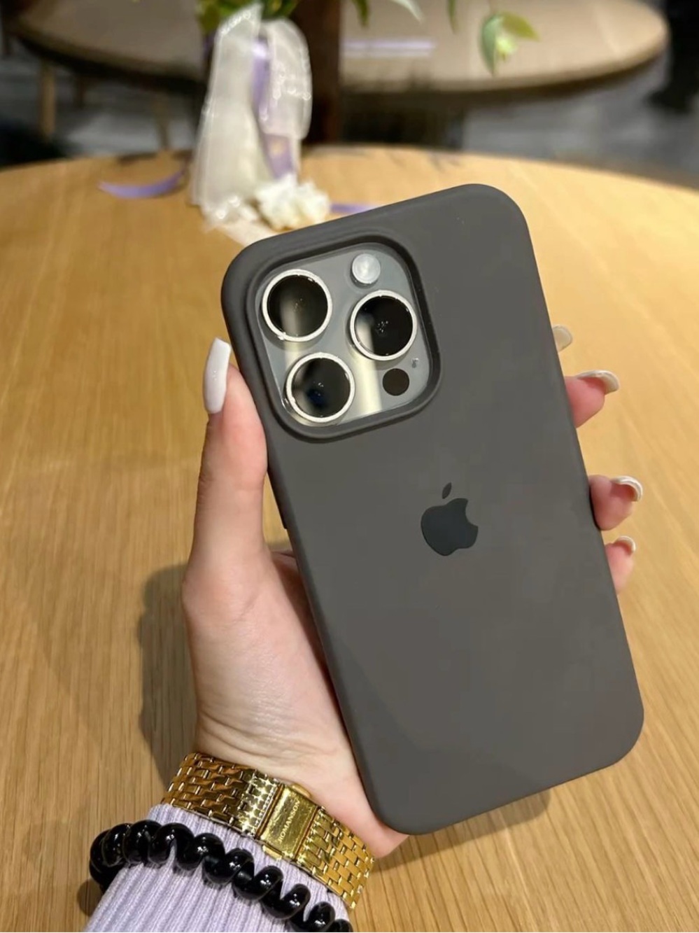 Apple iPhone 16 Pro Silicone Case - Dark Gray